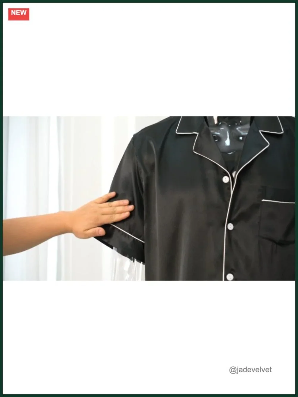 Men's Satin Pajama Set Short Sleeve Button Down Lightweight Sleepwear 2-Piece